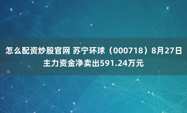 怎么配资炒股官网 苏宁环球（000718）8月27日主力资金净卖出591.24万元